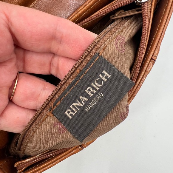 Vintage Y2K Rina Rich Horsebit Purse Snaffle Bit Gucci Baguette Studded Brown - Picture 4 of 9